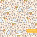 Cream Daisy Saucer Seamless Pattern