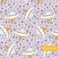 Lavender Daisy Saucer Seamless Pattern