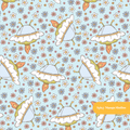 Light Blue Daisy Saucer Seamless Pattern