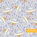 Periwinkle Daisy Saucer Seamless Pattern