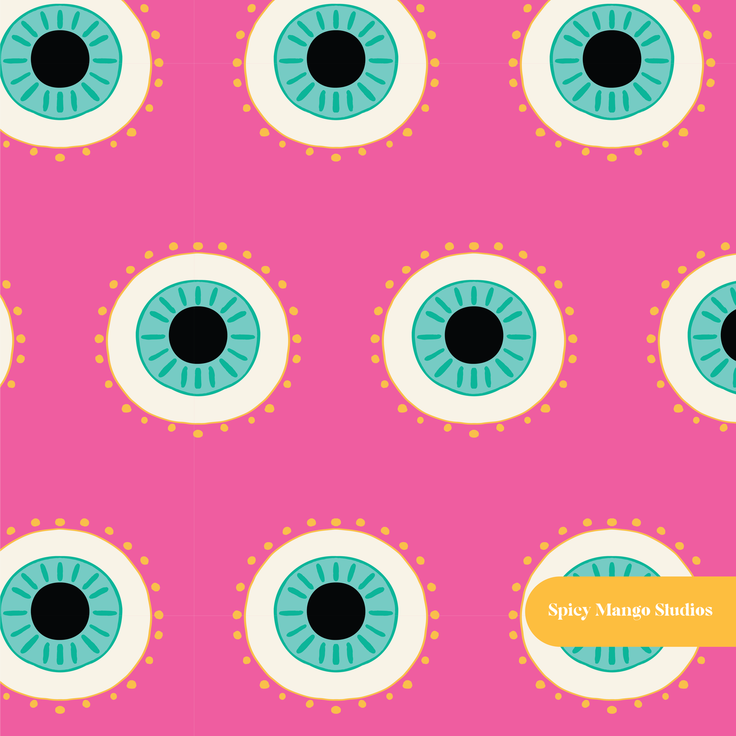 Pink Evil Eye Vibes Seamless Surface Pattern Seamless Pattern – Digital Download