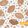 White Football Floral Seamless Pattern