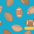 Cerulean Football Seamless Pattern