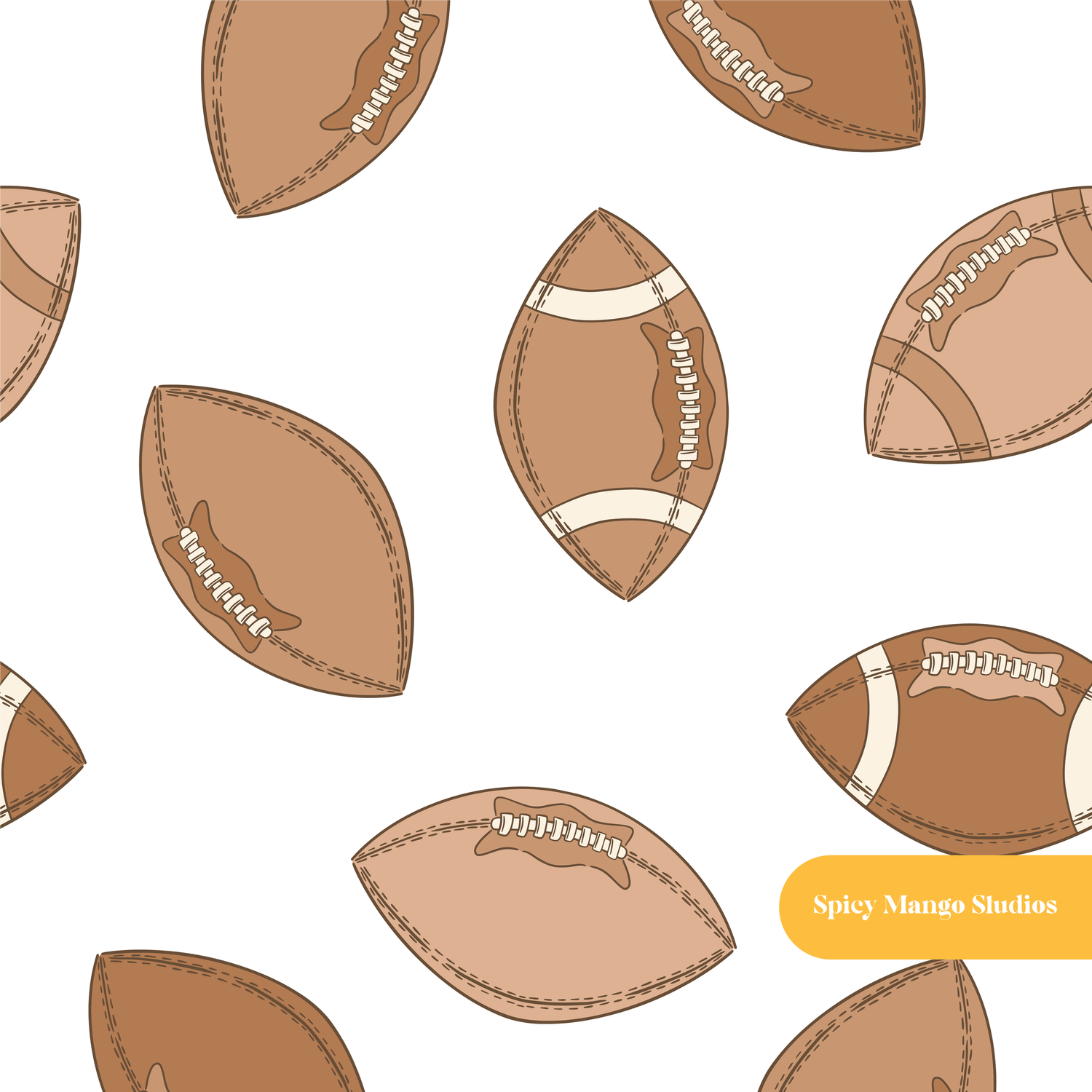 White Football Seamless Pattern