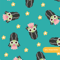 Aqua Francine Halloween Seamless Pattern