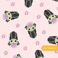 Pink Francine Halloween Seamless Pattern