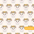 Off White Flower Crown Skeleton Seamless Surface Pattern