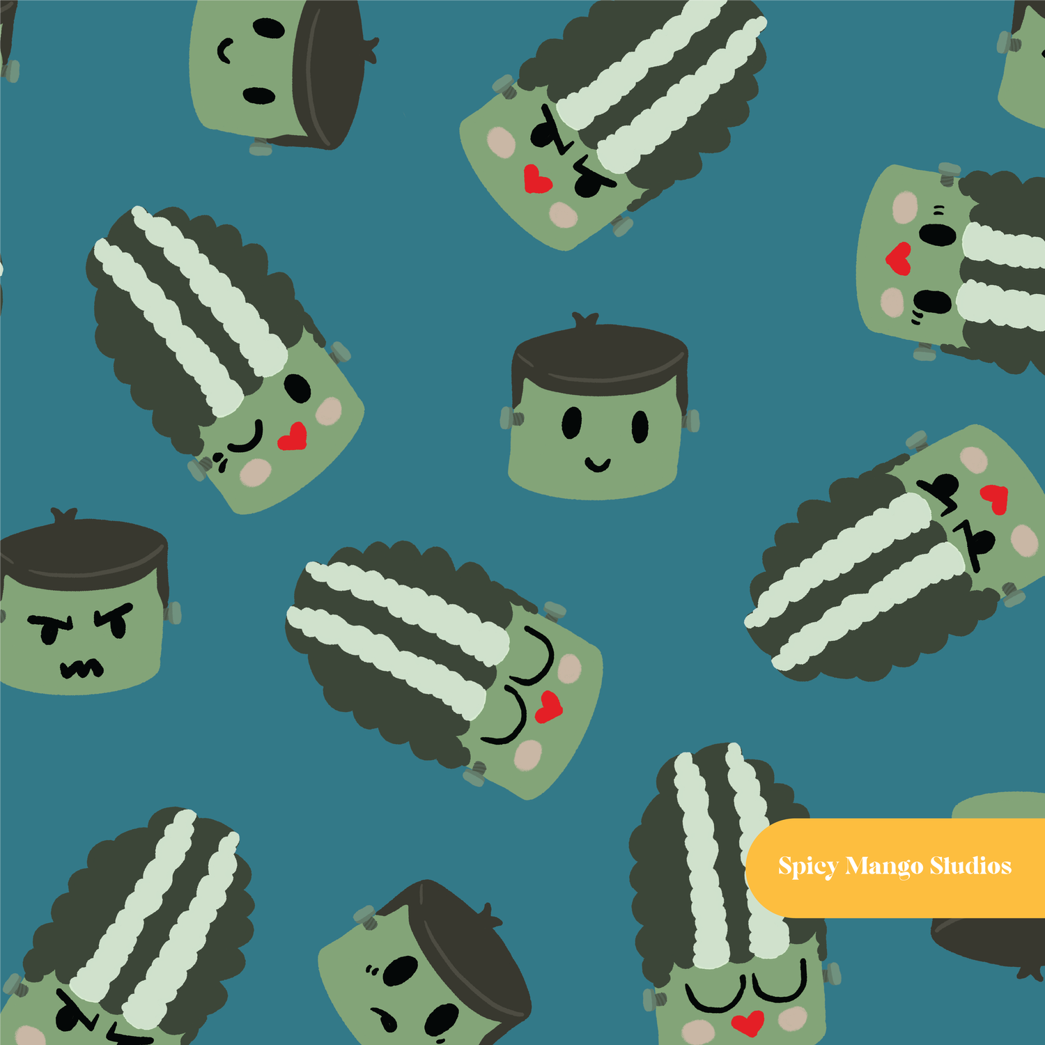 Blue Franky & Francine Seamless Pattern – Digital Download