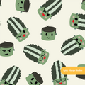 Off White Franky and Francine Halloween Seamless Pattern – Digital Download