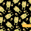 Black Frogette Seamless Pattern