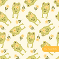 Neutral Frogette Seamless Pattern