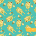 Teal Frogette Seamless Pattern