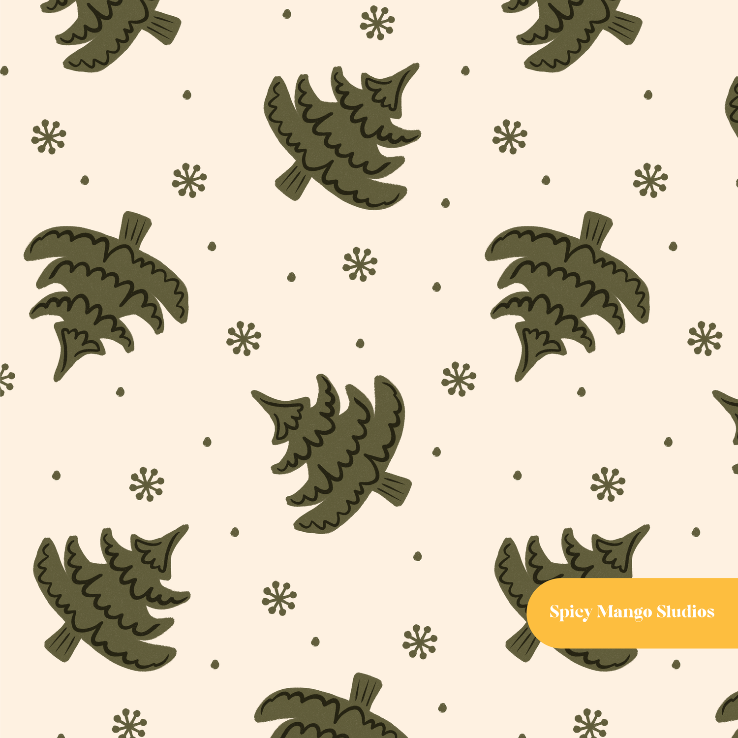 Neutral Forrest Pink Seamless Pattern – Feminine Nursery & Boho Digital Download
