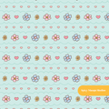 Aqua Floral Stripe Seamless Surface Pattern