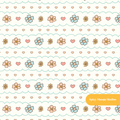 Off White Floral Stripe Seamless Pattern
