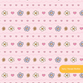 Pink Floral Stripe Seamless Pattern