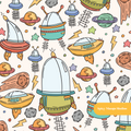 Off White Flying Saucer Seamless Pattern – Digital Download