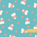 Aqua Groovy Boo Seamless Pattern