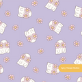 Purple Groovy Boo Seamless Pattern
