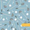 Blue Golf Day Seamless Pattern – Golf Tournament & Country Club Digital Download