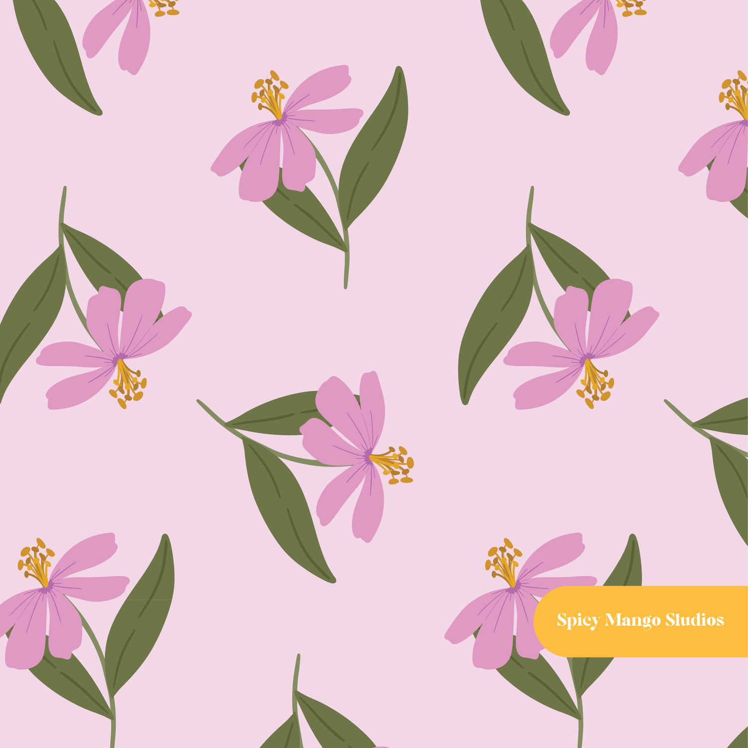 Lilac Gardena Floral Seamless Pattern