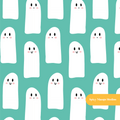 Aqua Ghost Besties Seamless Pattern