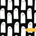 Black Ghost Besties Seamless Pattern
