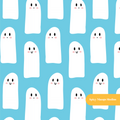 Blue Ghost Besties Seamless Pattern