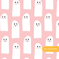 Pink Ghost Besties Seamless Pattern