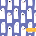 Spooky Blue Ghost Besties Seamless Pattern