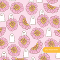 Pink Ghostly Floral Seamless Pattern