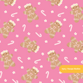 Bubblegum Gingerina Seamless Pattern – Christmas Baking Party Digital Download
