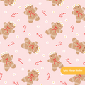 Pink Gingerina Holiday Seamless Pattern – Digital Download