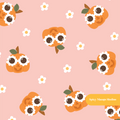Peach Groovy Pumpkin Seamless Pattern