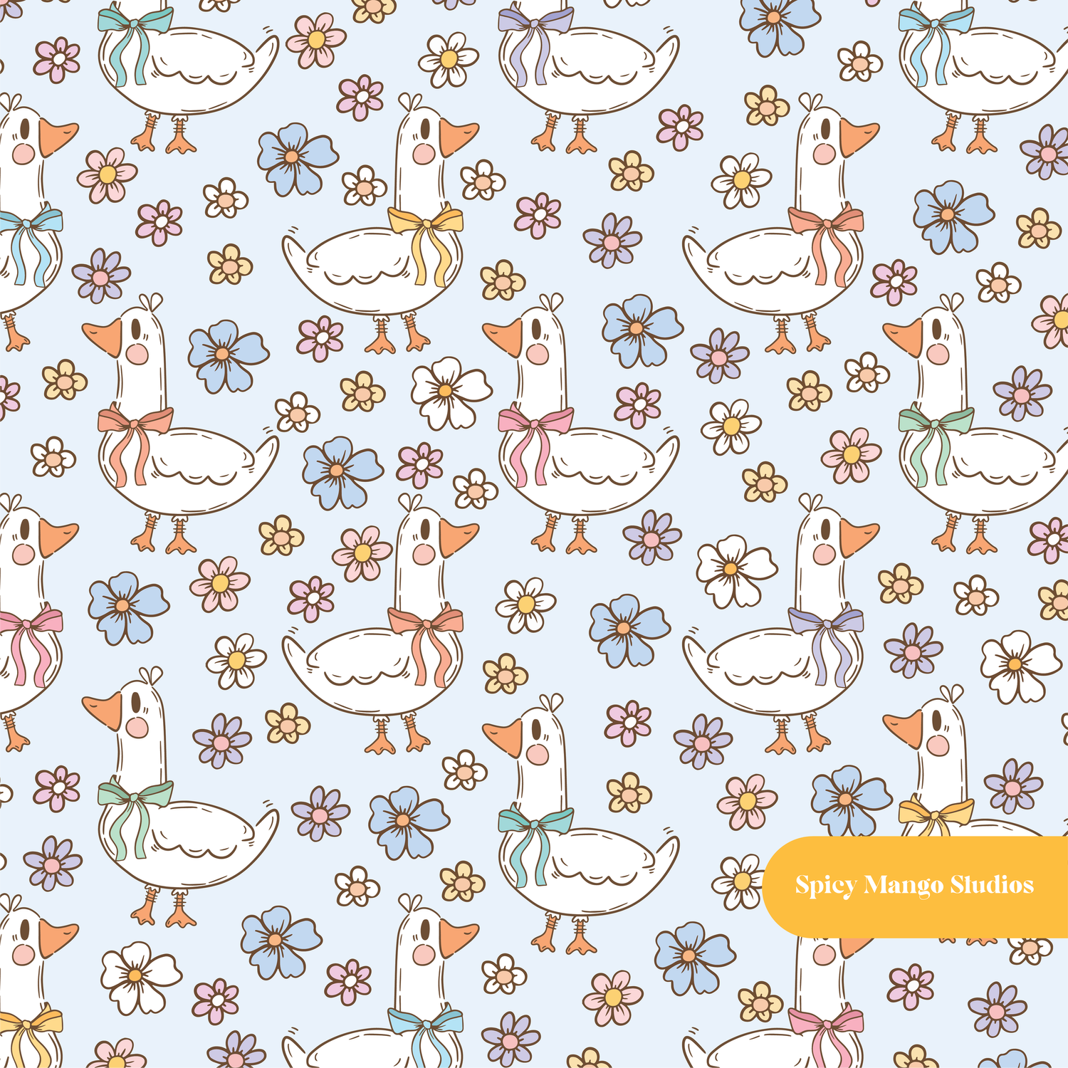 Periwinkle Goosey Seamless Pattern