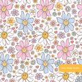 White Have a Nice Day Floral Seamless Pattern