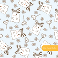 Light Blue Hello Boo Halloween Seamless Pattern