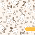 Neutral Hello Boo Halloween Seamless Pattern