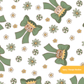 Green Holiday Bow Seamless Pattern