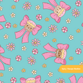 Teal Holiday Bow Seamless Pattern