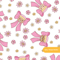 White Holiday Bow Seamless Pattern