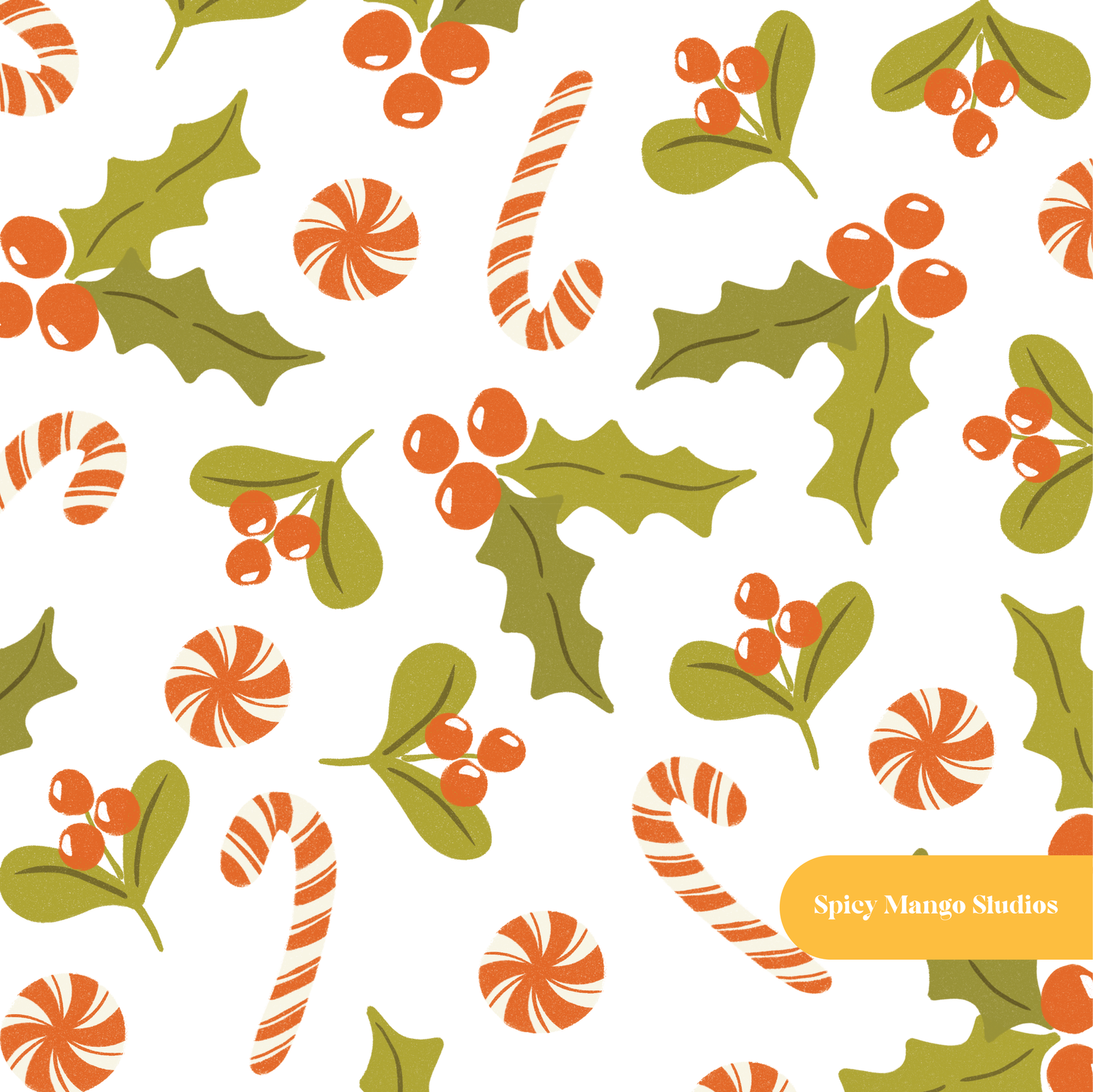 White Holiday Cheer Seamless Pattern – Digital Download