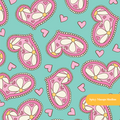 Dark Mint Hello Daisy Love Seamless Pattern