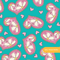 Teal Hello Daisy Love Seamless Pattern