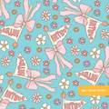 Aqua Hey Boo Halloween Seamless Pattern