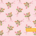 Pink Hello Holly Seamless Pattern – Christmas & Holiday Décor Digital Download
