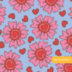 Periwinkle Heart Love Floral Seamless Pattern