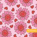 Pink Heart Love Floral Seamless Pattern