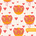 Off White Happy Love Seamless Pattern