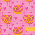 Pink Happy Love Seamless Pattern